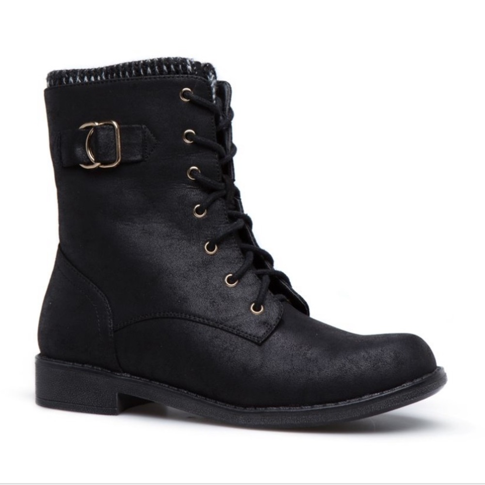 Black and Gold Combat Boots